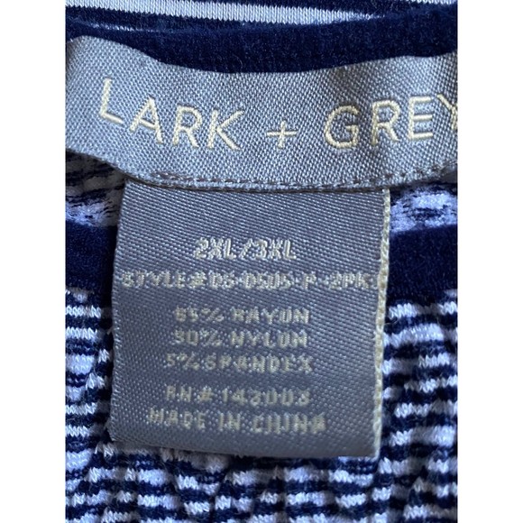 Lark & Grey maxi stripe smocked top shift dress Navy - Size 2XL/3XL - Picture 6 of 8